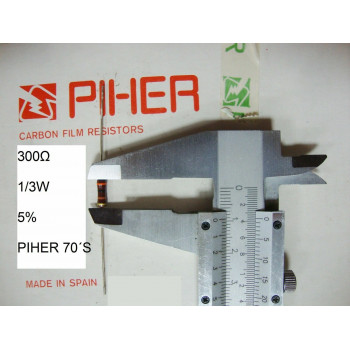 VINTAGE PIHER RESISTOR. 1/3W 300Ω 300R 300OHM 5% *3 PC* NEW ORIGINAL 1970´S