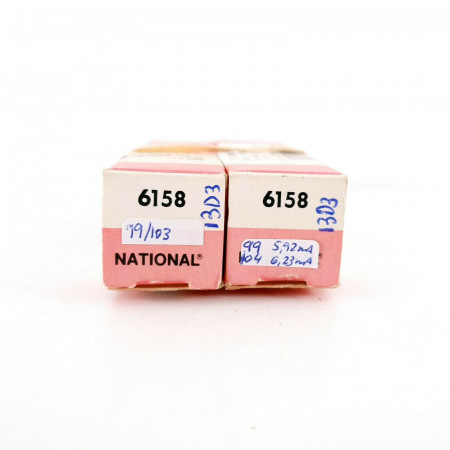 2 X 6158 TUBE. NATIONAL BRAND. 17MM BLACK PLATES. MATCHED & BALANCED. CF  ENA