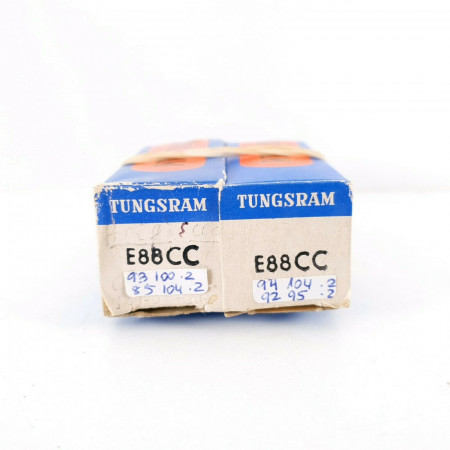 2 X E88CC TUBE. TUNGSRAM BRAND. RED LOGO. MATCHED PAIR. CF  ENA