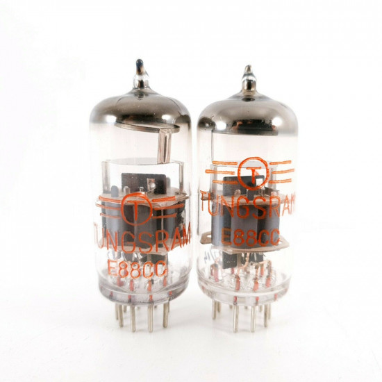 2 X E88CC TUBE. TUNGSRAM BRAND. RED LOGO. MATCHED PAIR. CF  ENA