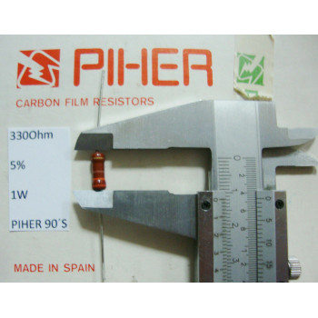 VINTAGE PIHER RESISTOR. 1W 330R 330Ohm 5% *1 PC* NEW ORIGINAL 1990´S+