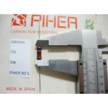 VINTAGE PIHER RESISTOR. 1W 68R 68Ohm 5% *1 PC* NEW ORIGINAL 1990´S+