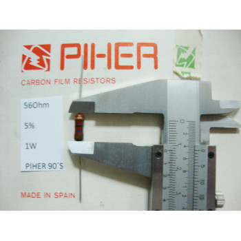 VINTAGE PIHER RESISTOR. 1W 56R 56Ohm 5% *1 PC* NEW ORIGINAL 1990´S+