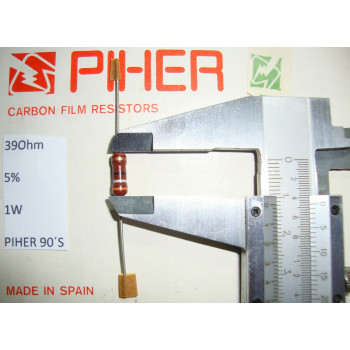VINTAGE PIHER RESISTOR. 1W 39R 39Ohm 5% *1 PC* NEW ORIGINAL 1990´S+