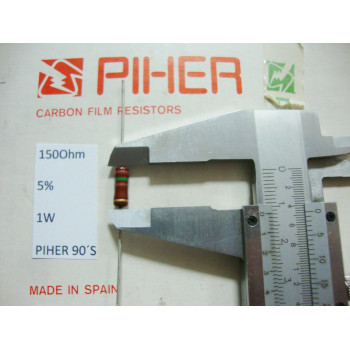 VINTAGE PIHER RESISTOR. 1W 150R 150Ohm. 5% *1 PC* NEW ORIGINAL 1990´S+