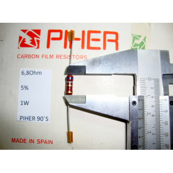 VINTAGE PIHER RESISTOR. 1W 6.8R 6.8Ohm. 5% *1 PC* NEW ORIGINAL 1990´S+