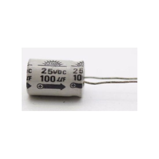 ELECTROLYTIC CAPACITOR 100uF 25V NOS (NEW OLD STOCK) 1PC. CA346U1F270717