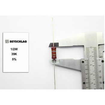 VINTAGE BEYSCHLAG RESISTOR. 1/2W 39K 5% *1 PC* NOS (New Old Stock) RC1738