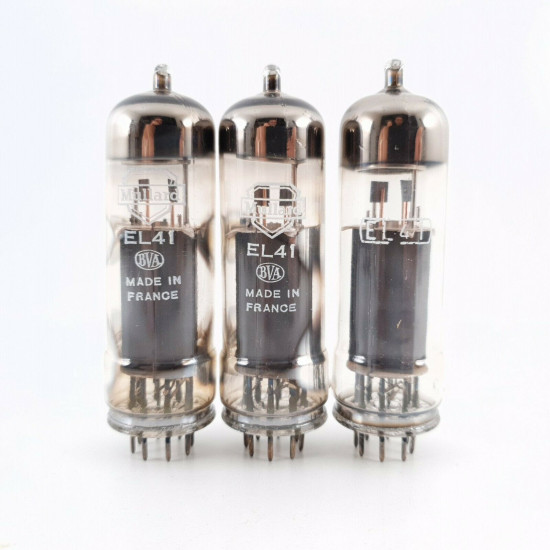3 X EL41 LA RADIOTECHNIQUE TUBE. MULLARD BRANDED. COPPER RODS. CU  ENA
