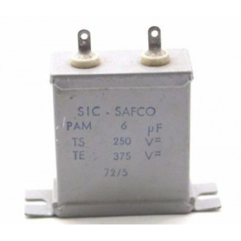 CAPACITOR SIC - SAFCO 6uF TS 250V TE 375V NOS (NEW OLD STOCK) 1PC CA330U3F270717