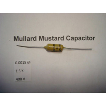 MULLARD MUSTARD CAPACITOR. 0.0015uF 1.5K 1K5 400V 20% *1PC* HIFI. RC1