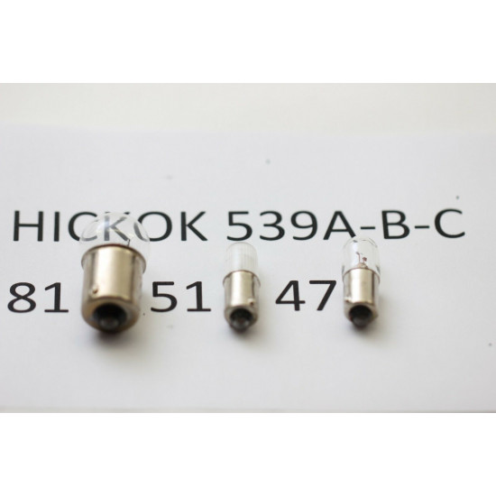 HICKOK 539C 539B 539A TUBE TESTER SET BULBS : 81, 51, 47. RCA30/2