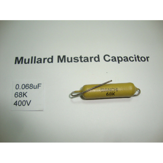 1 X MULLARD MUSTARD CAPACITOR. 0.068uF 68K 400V 10% *1PC* HIFI. RC1U35