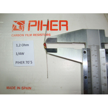 VINTAGE PIHER RESISTOR. 1/4W 1R2 1.2Ohm 5% *4 PC* NEW ORIGINAL 1970´S