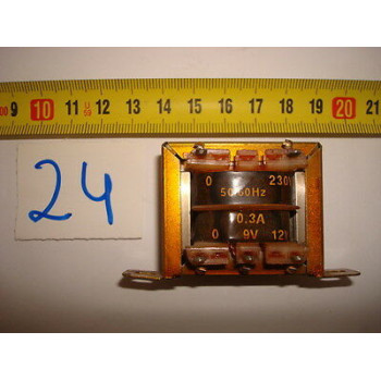 TRANSFORMER 50/60 Hz 230 V / 0,3A 9V 12V. R24-A35.