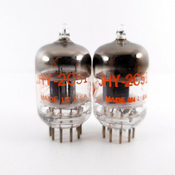 2 X JHY 2C51 CBS - HYTRON. BLACK PLATES. 1958 PRODUCTION. CB  ENA 2