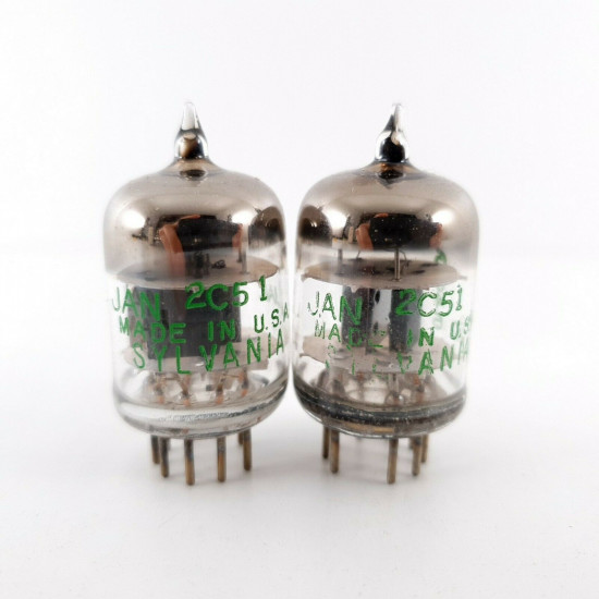 2 X JAN 2C51 SYLVANIA TUBE.  1960 PRODUCTION. MATCEHD PAIR CB  ENA