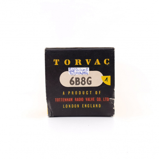 1 X 6B8G TORVAC TUBE. NOS. BLACK PLATES. SOLID GETTER. 1. CH66