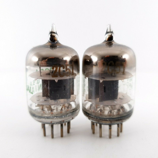 2 X JAN 2C51 SYLVANIA TUBE.  1960 PRODUCTION. MATCEHD PAIR CB  ENA