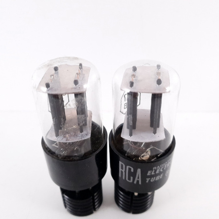 2 X 6SN7GTB RCA TUBE. MATCHED PAIR. BLACK PLATES. RECTANGULAR GETTER. 2. CH66