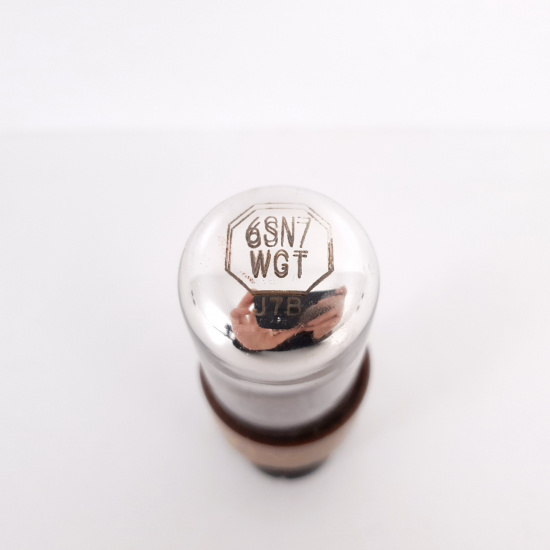 1 X 6SN7WGT SYLVANIA TUBE. BLACK...