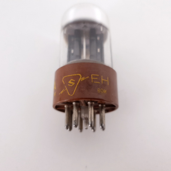 1 X 6SN7WGT SYLVANIA TUBE. BLACK...