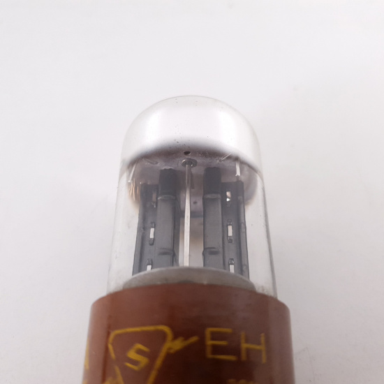 1 X 6SN7WGT SYLVANIA TUBE. BLACK...