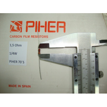 VINTAGE PIHER RESISTOR. 1/4W 1R5 1.5Ohm 5% *4 PC* NEW ORIGINAL 1970´S