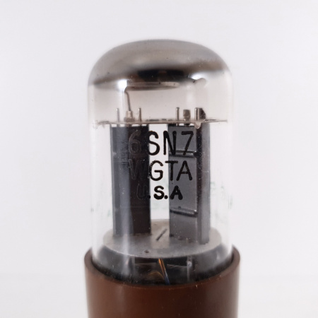 1 X JAN 6SN7WGTA SYLVANIA TUBE. NOS. BLACK PLATES. 9. CH66