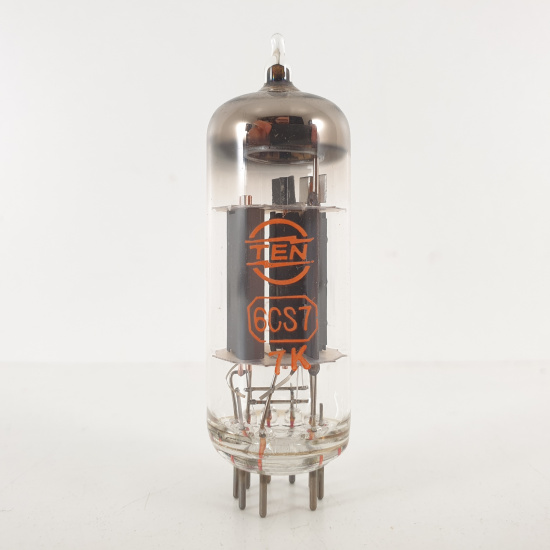 1 X 6CS7 TEN TUBE. NOS. BLACK PLATES....