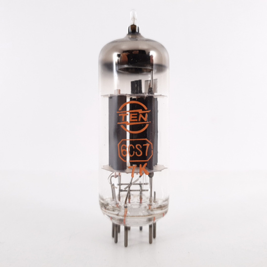 1 X 6CS7 TEN TUBE. NOS. BLACK PLATES....