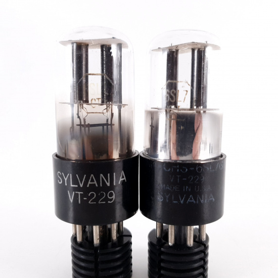 2 X 6SL7GT / VT229 SYLVANIA TUBE. BLACK PLATES. MATCHED PAIR. 5. CH70