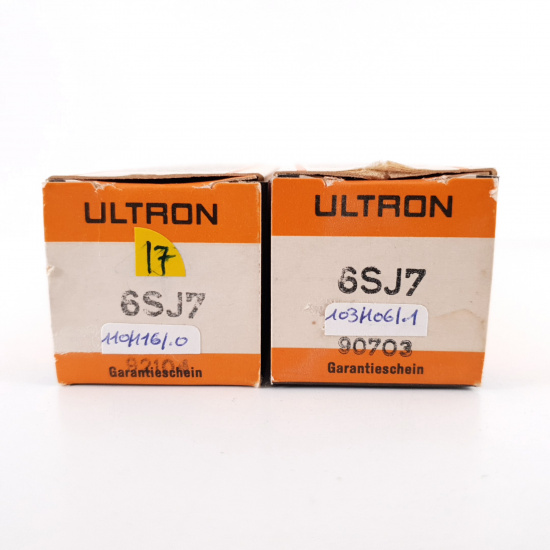 2 X 6SJ7 ULTRON TUBE. MATCHED PAIR. 110/103%. 17. CH70