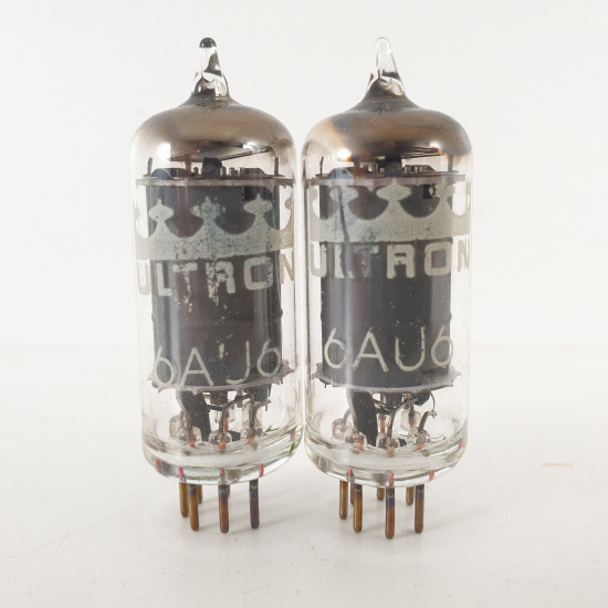 2 X 6AU6 ULTRON TUBE. SQUARE GETTER....