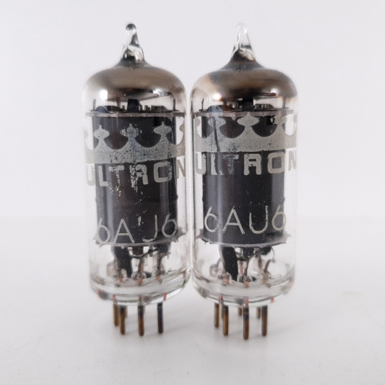 2 X 6AU6 ULTRON TUBE. SQUARE GETTER....