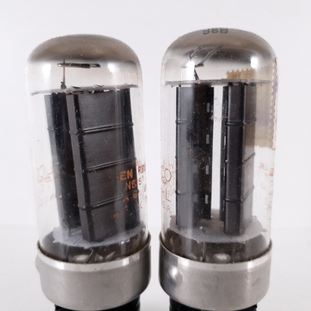 2 X 5AZ4 PHILCO TUBE. BLACK PLATES. SQUARE GETTER. MATCHED PAIR. 23. CH70