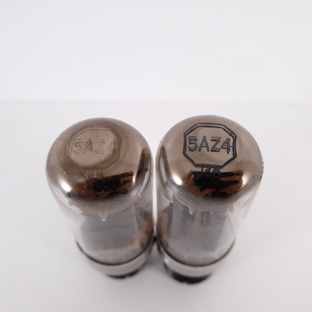 2 X 5AZ4 PHILCO TUBE. BLACK PLATES. SQUARE GETTER. MATCHED PAIR. 23. CH70