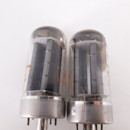 2 X 5AZ4 PHILCO TUBE. BLACK PLATES. SQUARE GETTER. MATCHED PAIR. 23. CH70