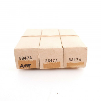 3 X JAN 5847 AMPEREX TUBE. GOLD PIN. 1960s PRODUCTION. NOS/NIB AH  ENA