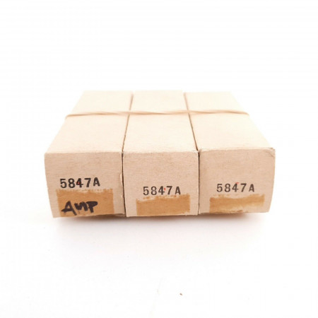 3 X JAN 5847 AMPEREX TUBE. GOLD PIN. 1960s PRODUCTION. NOS/NIB AH  ENA