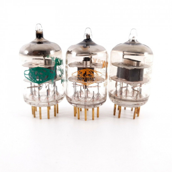 3 X JAN 5847 AMPEREX TUBE. GOLD PIN. 1960s PRODUCTION. NOS/NIB AH  ENA