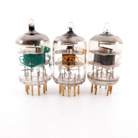 3 X JAN 5847 AMPEREX TUBE. GOLD PIN. 1960s PRODUCTION. NOS/NIB AH  ENA