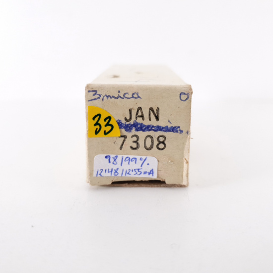 1 X JAN 7308 AMPEREX TUBE. GOLD PIN. 98/99%. 33. CH70