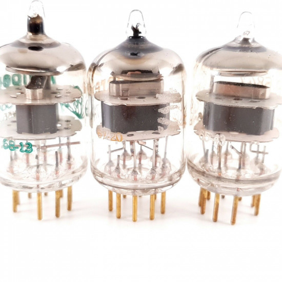 3 X JAN 5847 AMPEREX TUBE. GOLD PIN. 1960s PRODUCTION. NOS/NIB AH  ENA