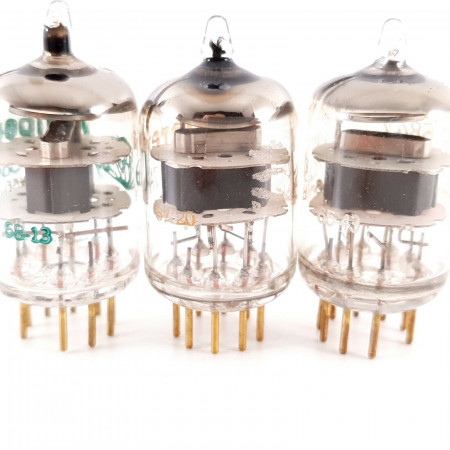 3 X JAN 5847 AMPEREX TUBE. GOLD PIN. 1960s PRODUCTION. NOS/NIB AH  ENA