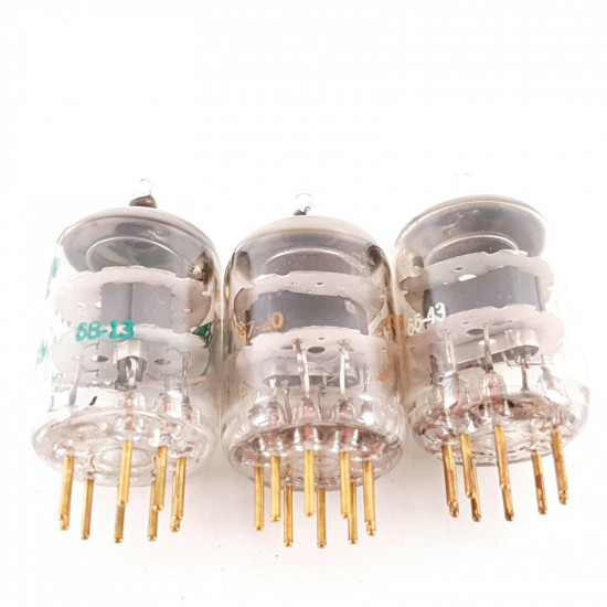 3 X JAN 5847 AMPEREX TUBE. GOLD PIN. 1960s PRODUCTION. NOS/NIB AH  ENA