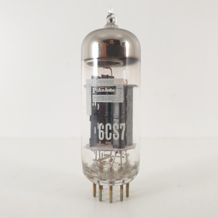 1 X 6CS7 PINNACLE TUBE. BLACK PLATES. COPPER RODS. 75/98%. 37. CH70