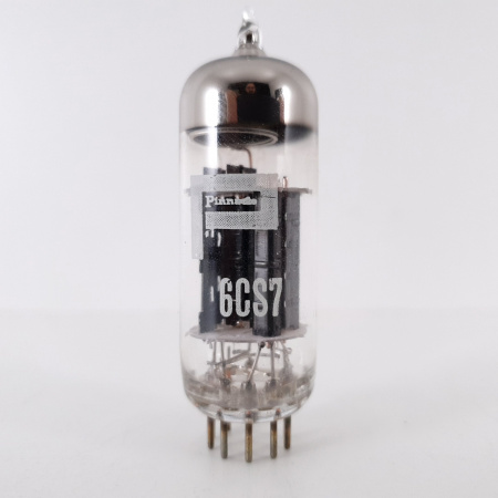 1 X 6CS7 PINNACLE TUBE. BLACK PLATES. COPPER RODS. 75/98%. 37. CH70