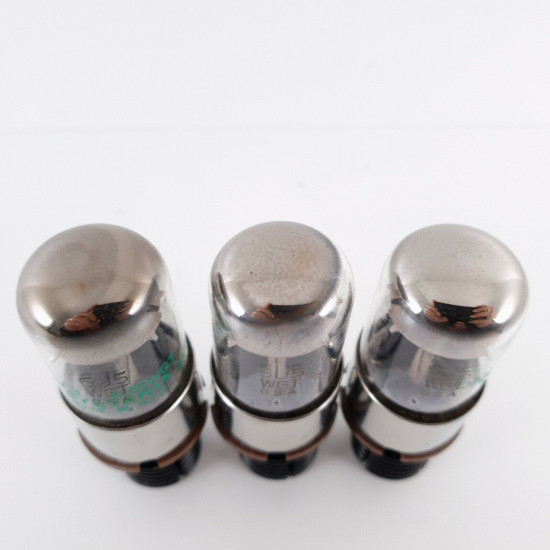 3 X 6J5WGT SYLVANIA TUBE. BLACK ANGLED T PLATES. 1950s MATCHED TRIO. CV  ENA