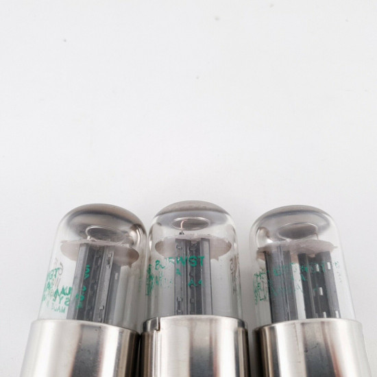 3 X 6J5WGT SYLVANIA TUBE. BLACK ANGLED T PLATES. 1950s MATCHED TRIO. CV  ENA